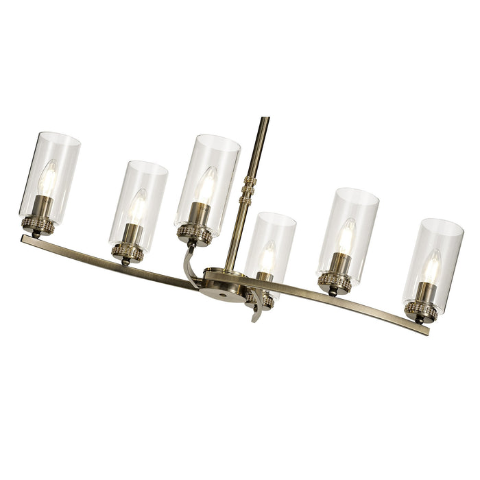 Nelson Lighting NL73279 Darling Pendant/Semi Ceiling 6 Light Antique Brass