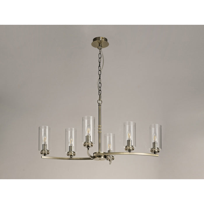 Nelson Lighting NL73279 Darling Pendant/Semi Ceiling 6 Light Antique Brass