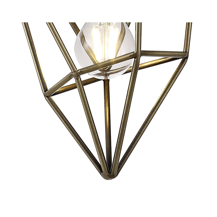 Nelson Lighting NL71309 Davie Small Pendant 1 Light Antique Brass