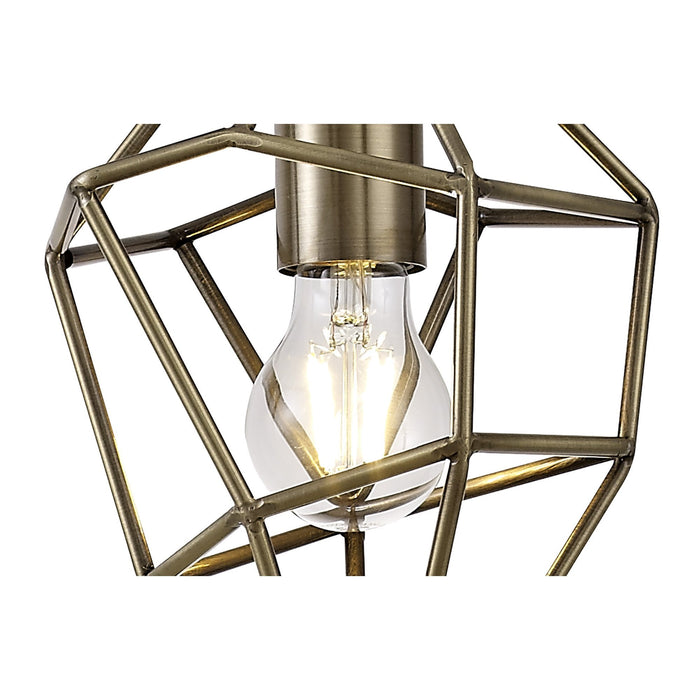 Nelson Lighting NL71309 Davie Small Pendant 1 Light Antique Brass