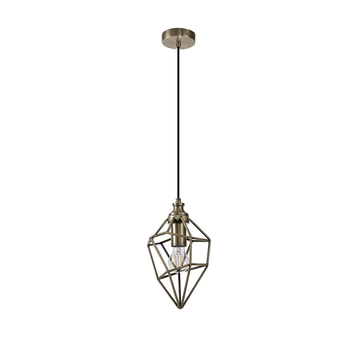 Nelson Lighting NL71309 Davie Small Pendant 1 Light Antique Brass