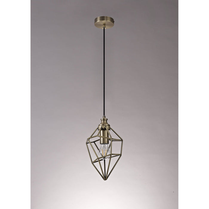 Nelson Lighting NL71309 Davie Small Pendant 1 Light Antique Brass