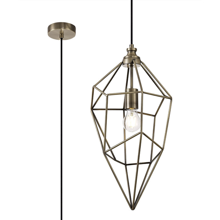 Nelson Lighting NL71329 Davie Large Pendant 1 Light Antique Brass