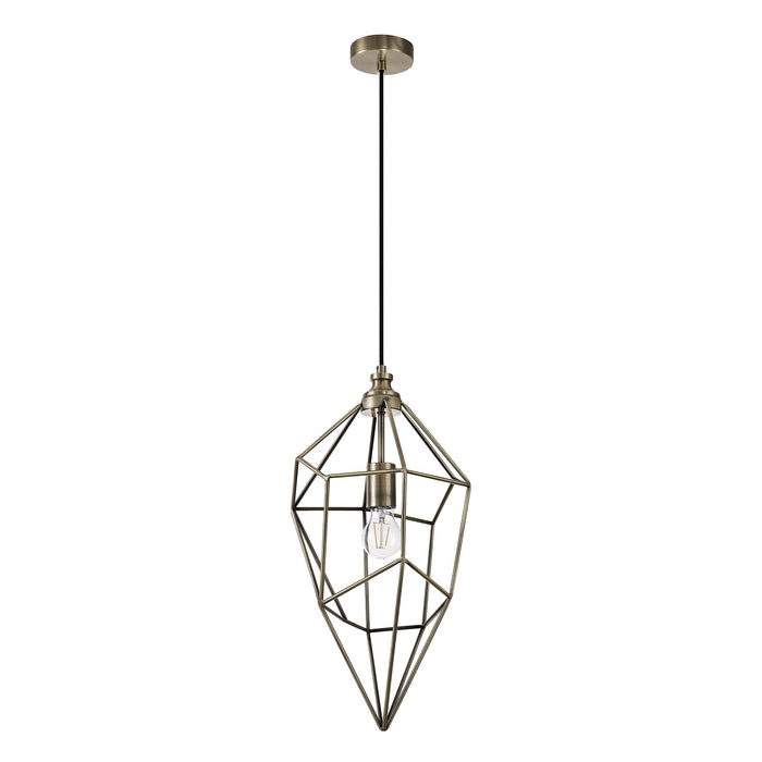 Nelson Lighting NL71329 Davie Large Pendant 1 Light Antique Brass