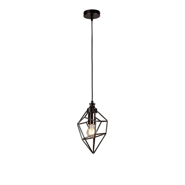 Nelson Lighting NL71389 Davie Small Pendant 1 Light Black Nickel