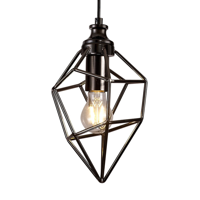 Nelson Lighting NL71389 Davie Small Pendant 1 Light Black Nickel