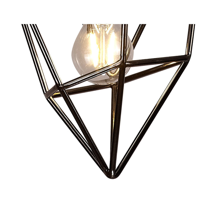 Nelson Lighting NL71389 Davie Small Pendant 1 Light Black Nickel