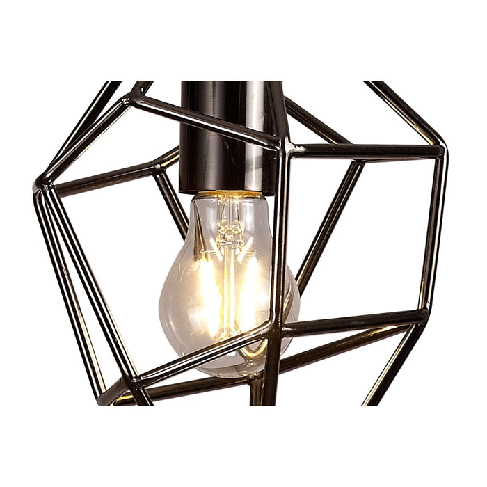 Nelson Lighting NL71389 Davie Small Pendant 1 Light Black Nickel