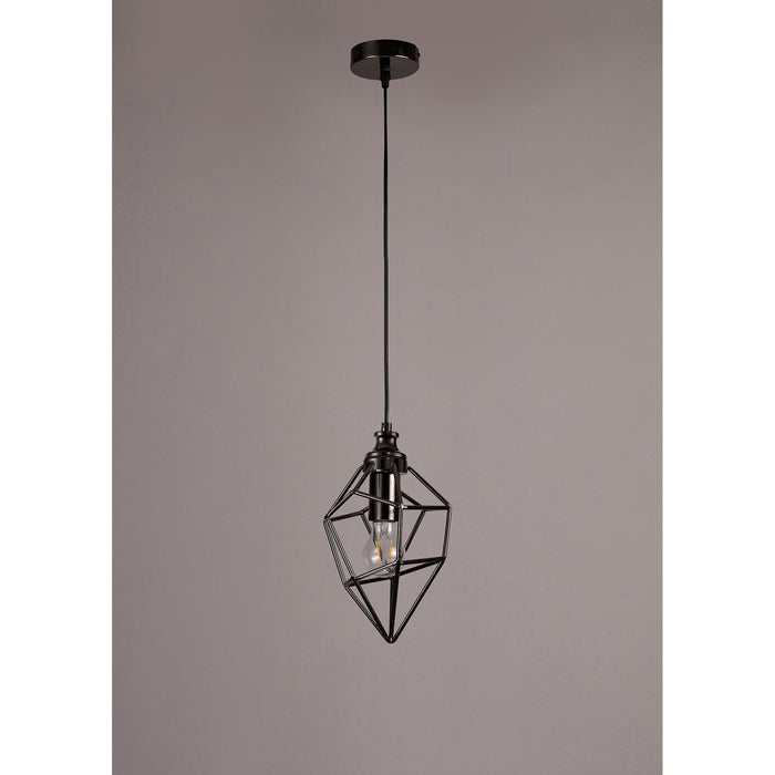 Nelson Lighting NL71389 Davie Small Pendant 1 Light Black Nickel