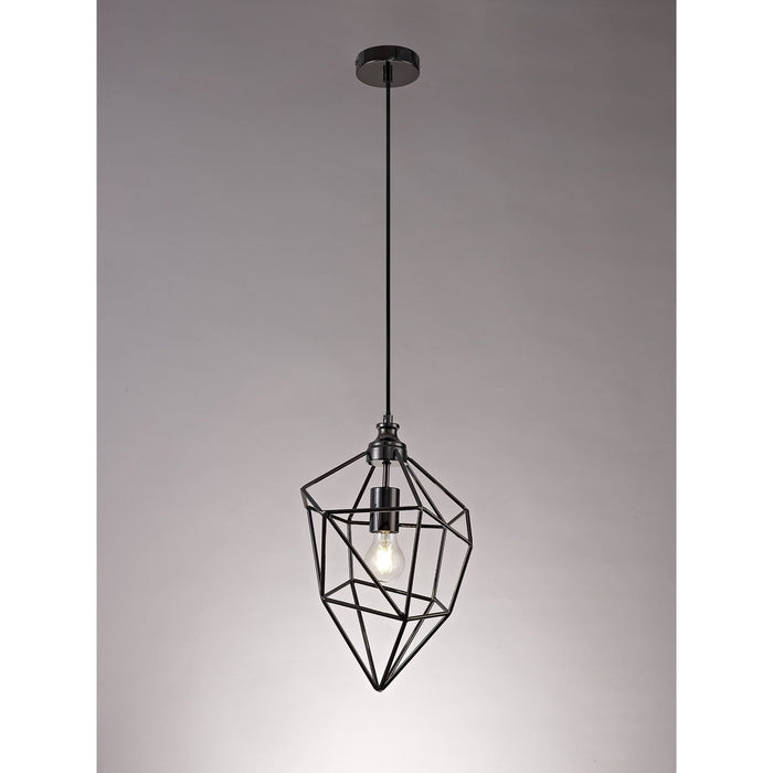 Nelson Lighting NL71599 Davie Medium Pendant 1 Light Black Nickel