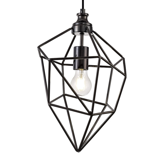 Nelson Lighting NL71599 Davie Medium Pendant 1 Light Black Nickel