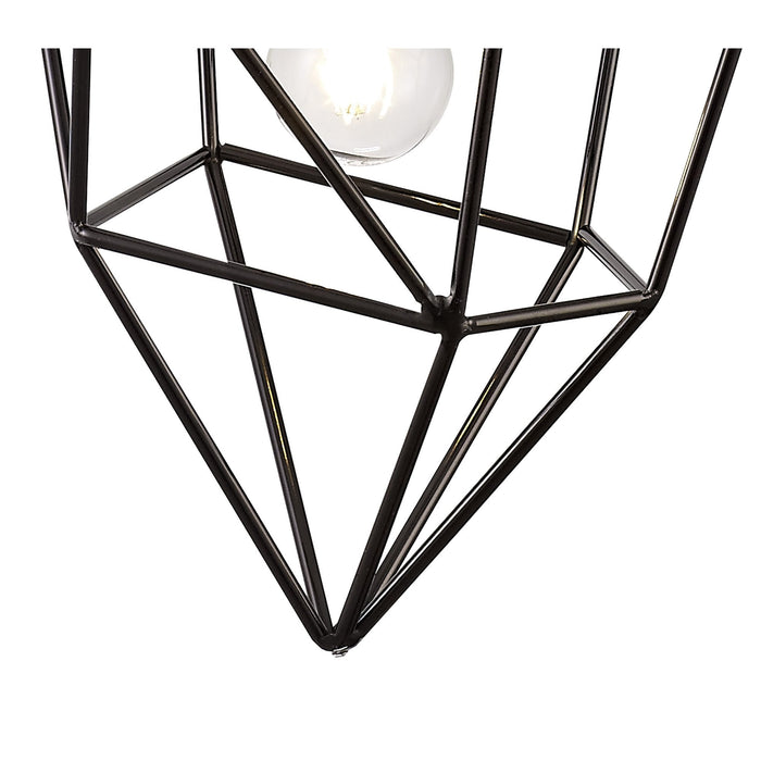 Nelson Lighting NL71599 Davie Medium Pendant 1 Light Black Nickel