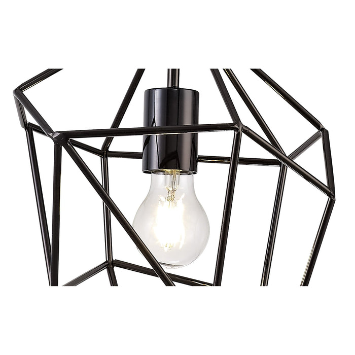 Nelson Lighting NL71599 Davie Medium Pendant 1 Light Black Nickel