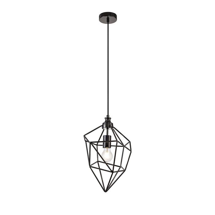 Nelson Lighting NL71599 Davie Medium Pendant 1 Light Black Nickel