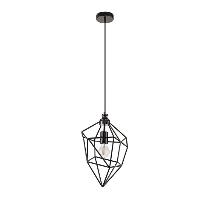 Nelson Lighting NL71599 Davie Medium Pendant 1 Light Black Nickel