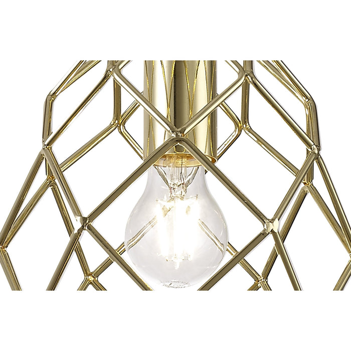 Nelson Lighting NL71929 Eva Curved Cylinder Pendant 1 Light Polished Brass