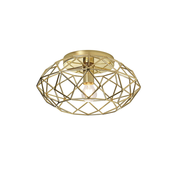 Nelson Lighting NL71939 Eva Flush Ceiling 1 Light Polished Brass