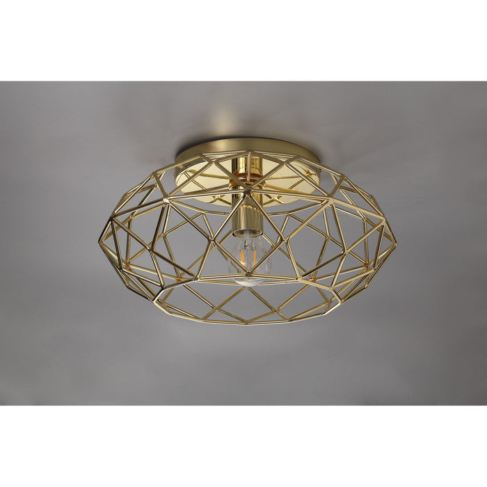 Nelson Lighting NL71939 Eva Flush Ceiling 1 Light Polished Brass