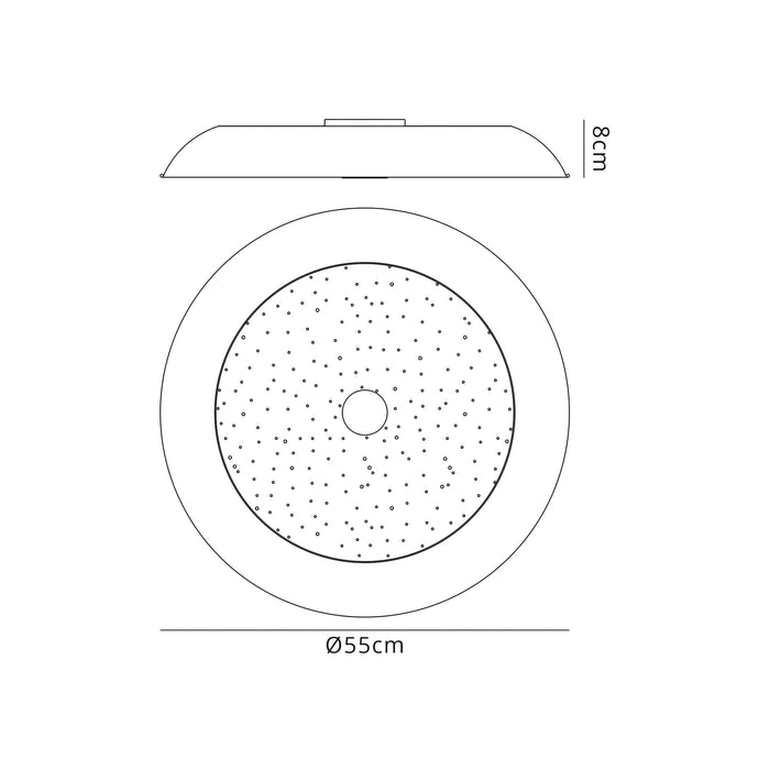 Nelson Lighting NL70909 Fabio Ceiling Light LED RGB Tuneable White Built In Speaker Bluetooth Connection/Remote Control/App Control