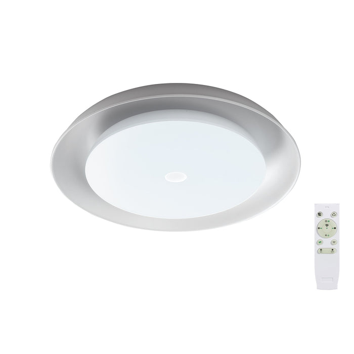 Nelson Lighting NL70909 Fabio Ceiling Light LED RGB Tuneable White Built In Speaker Bluetooth Connection/Remote Control/App Control