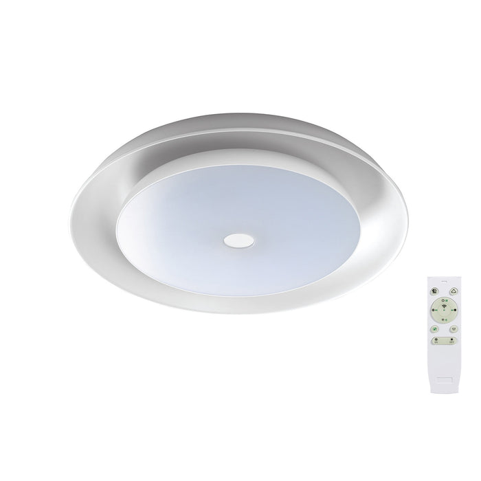 Nelson Lighting NL70909 Fabio Ceiling Light LED RGB Tuneable White Built In Speaker Bluetooth Connection/Remote Control/App Control