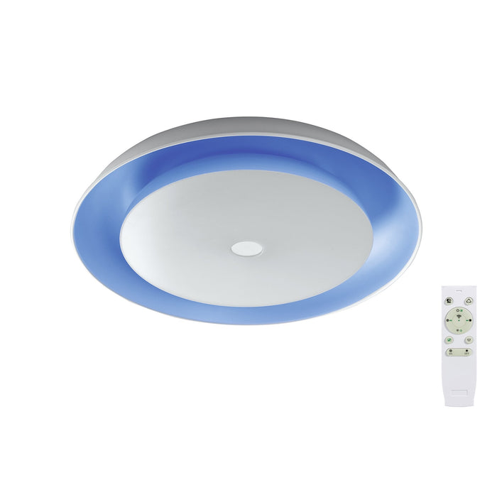 Nelson Lighting NL70909 Fabio Ceiling Light LED RGB Tuneable White Built In Speaker Bluetooth Connection/Remote Control/App Control