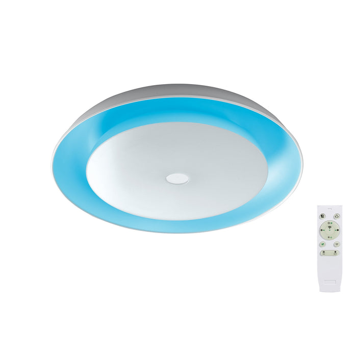 Nelson Lighting NL70909 Fabio Ceiling Light LED RGB Tuneable White Built In Speaker Bluetooth Connection/Remote Control/App Control