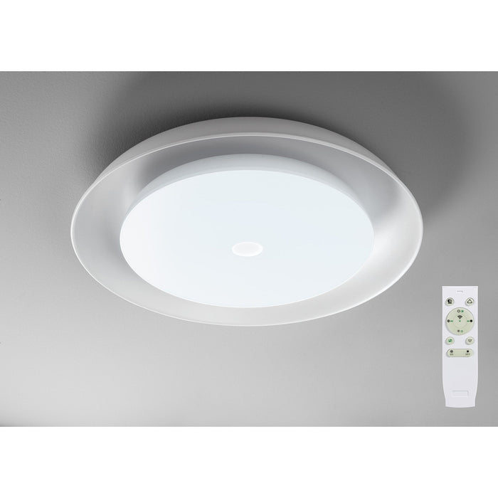 Nelson Lighting NL70909 Fabio Ceiling Light LED RGB Tuneable White Built In Speaker Bluetooth Connection/Remote Control/App Control