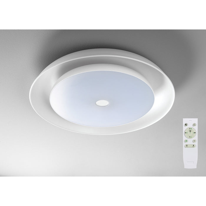 Nelson Lighting NL70909 Fabio Ceiling Light LED RGB Tuneable White Built In Speaker Bluetooth Connection/Remote Control/App Control