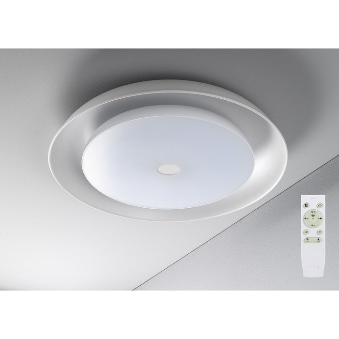 Nelson Lighting NL70909 Fabio Ceiling Light LED RGB Tuneable White Built In Speaker Bluetooth Connection/Remote Control/App Control