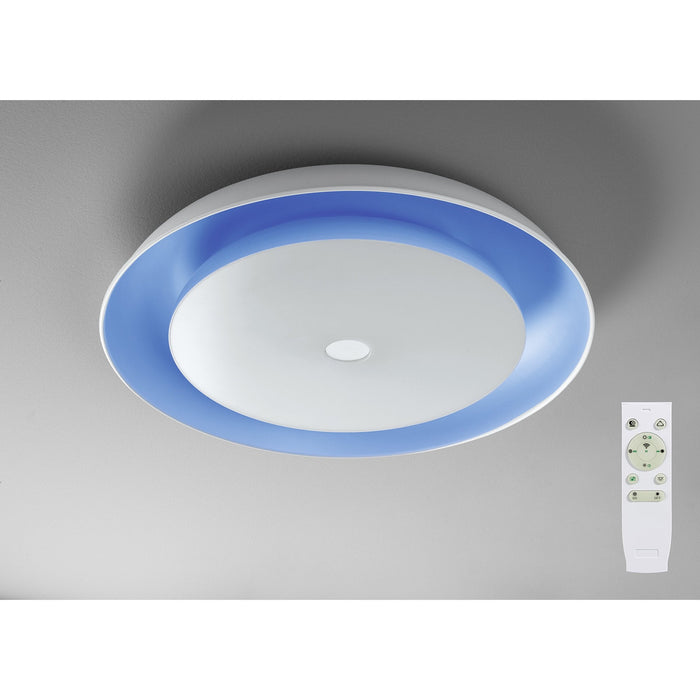 Nelson Lighting NL70909 Fabio Ceiling Light LED RGB Tuneable White Built In Speaker Bluetooth Connection/Remote Control/App Control