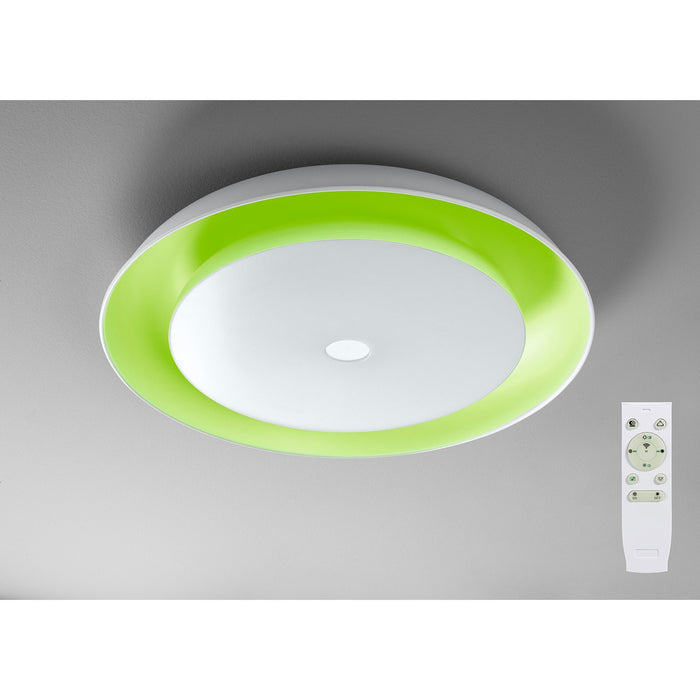 Nelson Lighting NL70909 Fabio Ceiling Light LED RGB Tuneable White Built In Speaker Bluetooth Connection/Remote Control/App Control