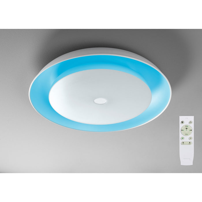 Nelson Lighting NL70909 Fabio Ceiling Light LED RGB Tuneable White Built In Speaker Bluetooth Connection/Remote Control/App Control