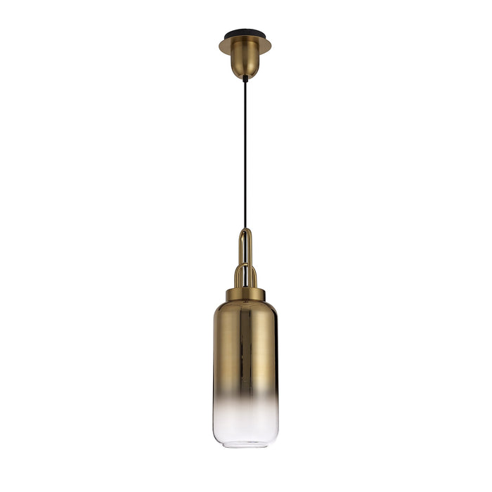 Nelson Lighting NL77939 Acme 16cm Cylinder Glass Brass Gold/Clear