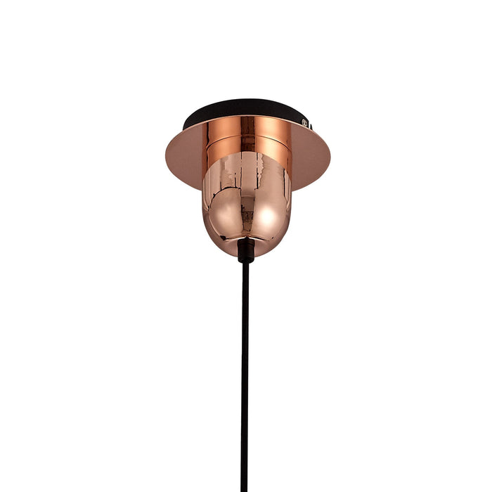 Nelson Lighting NLK00029 Acme 1 Light Pendant With 30cm Globe Glass Copper/Matt Black/Clear