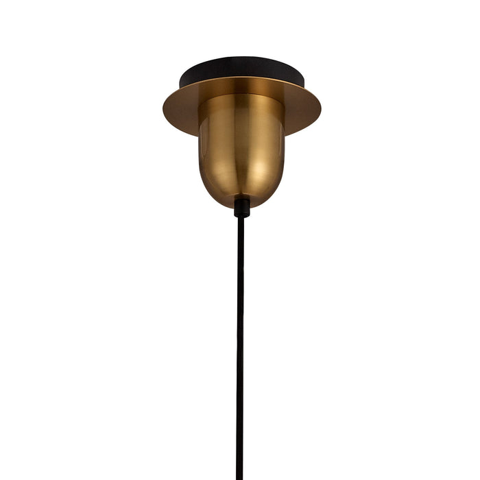 Nelson Lighting NLK03509 Acme 1 Light Pendant With 30cm Cylinder Glass Brass Gold/Matt Black/Clear