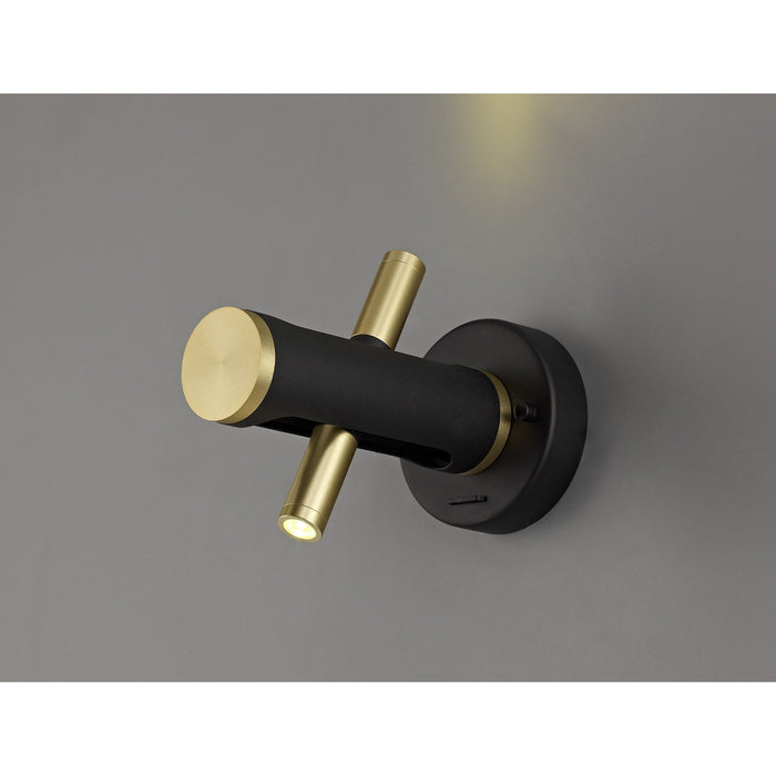 Nelson Lighting NL76729 Acoza Wall Light LED Sand Black/Gold