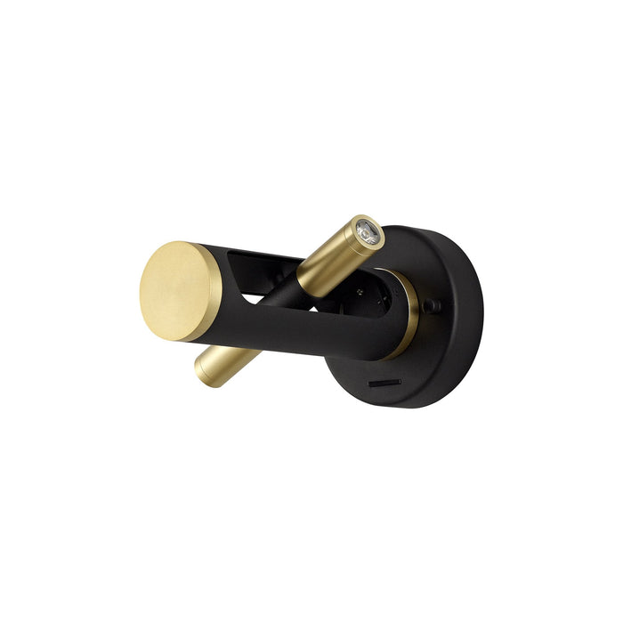 Nelson Lighting NL76729 Acoza Wall Light LED Sand Black/Gold