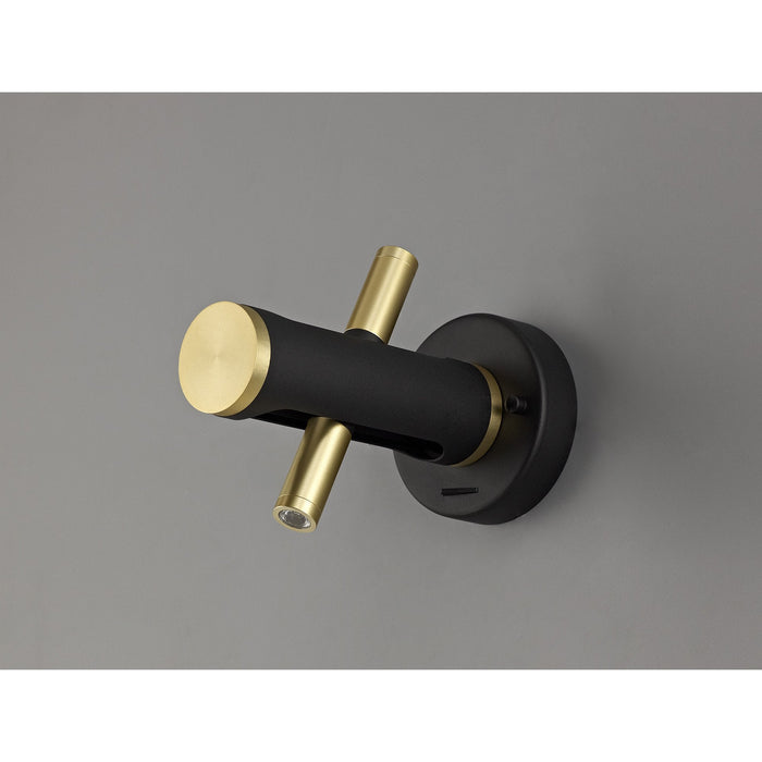 Nelson Lighting NL76729 Acoza Wall Light LED Sand Black/Gold