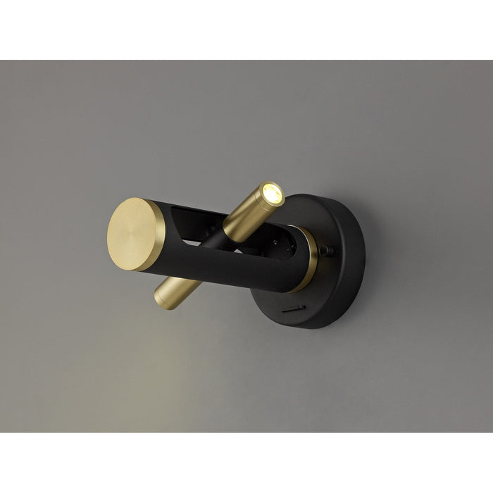 Nelson Lighting NL76729 Acoza Wall Light LED Sand Black/Gold