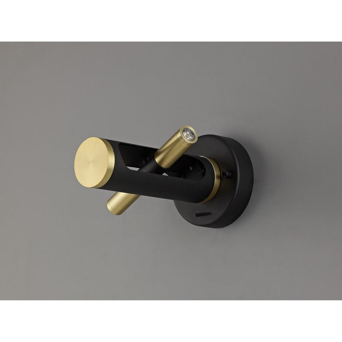 Nelson Lighting NL76729 Acoza Wall Light LED Sand Black/Gold