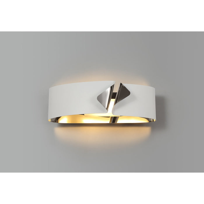 Nelson Lighting NL73689 Alba Wall Lamp LED Sand White/Polished Chrome