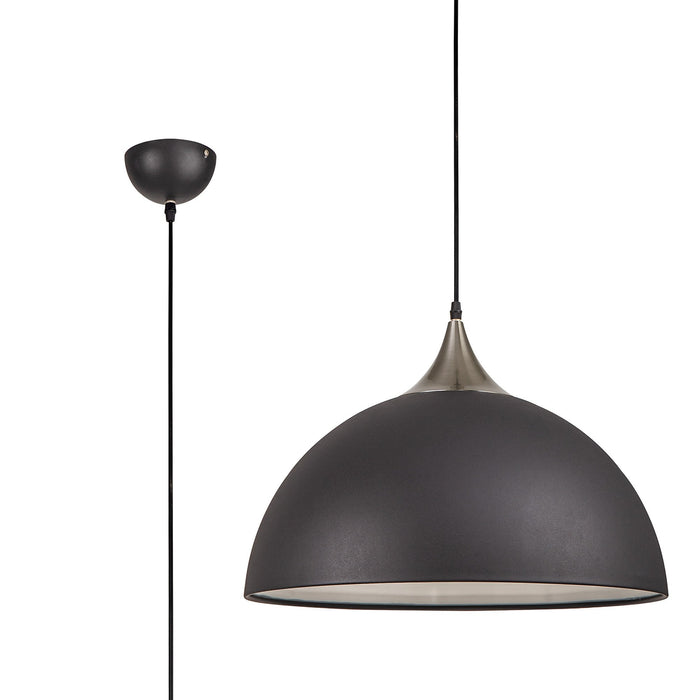 Nelson Lighting NL81989 Ava 50cm Large Pendant Graphite/Satin Nickel