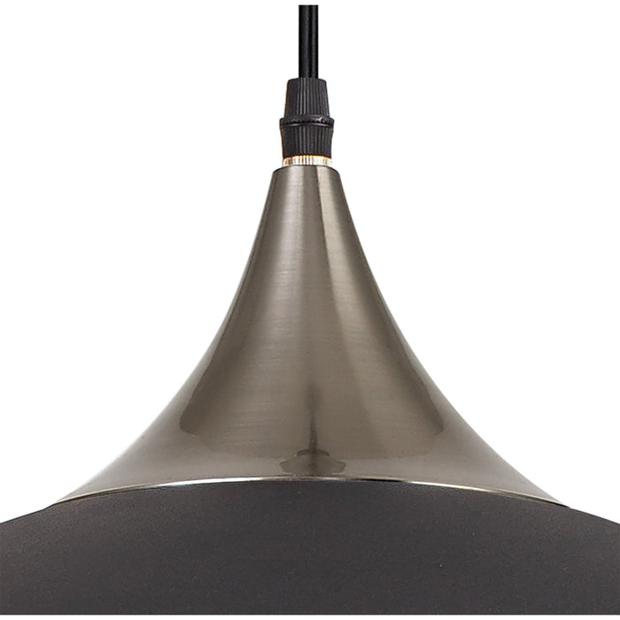 Nelson Lighting NL81989 Ava 50cm Large Pendant Graphite/Satin Nickel