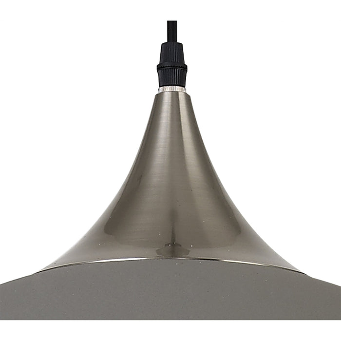 Nelson Lighting NL81999 Ava 50cm Large Pendant Sand Grey/Satin Nickel