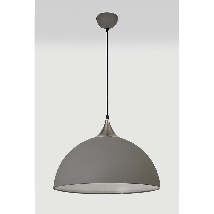 Nelson Lighting NL81999 Ava 50cm Large Pendant Sand Grey/Satin Nickel