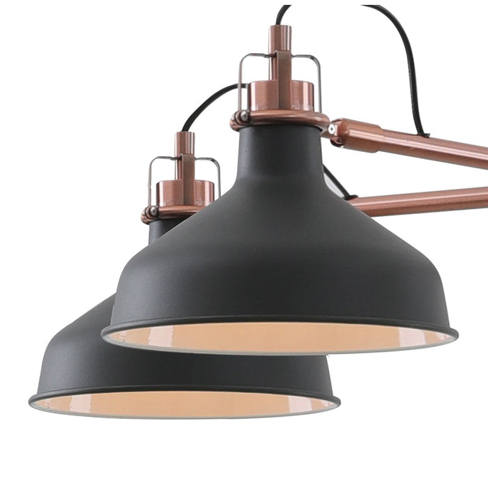 Nelson Lighting NL77189 Barnie Telescopic 5 Light Sand Black/Copper/White