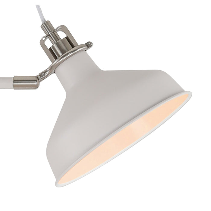 Nelson Lighting NL77219 Barnie Floor Lamp 2 Light Sand White/Satin Nickel/White