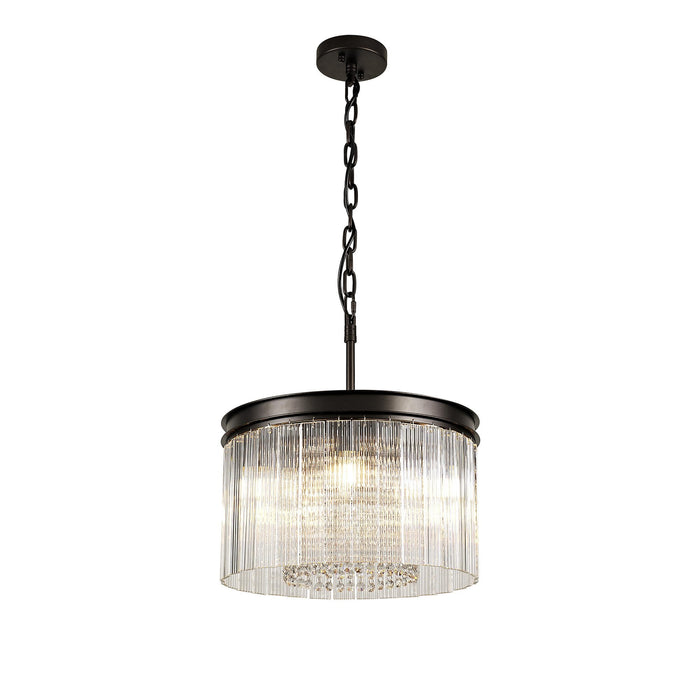 Nelson Lighting NL76759 Baylan Small Round Pendant 5 Light Brown Oxide