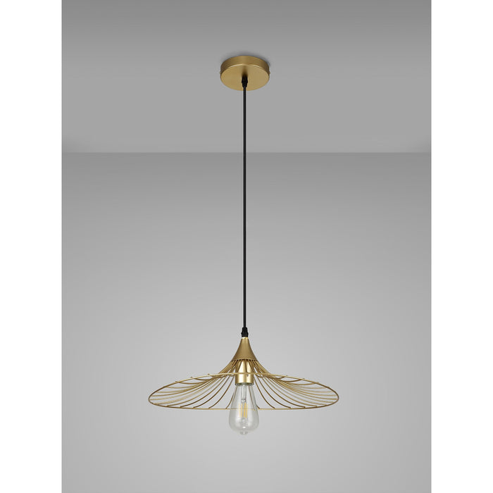 Nelson Lighting NL83789 Belgium Shallow Pendant Painted Gold